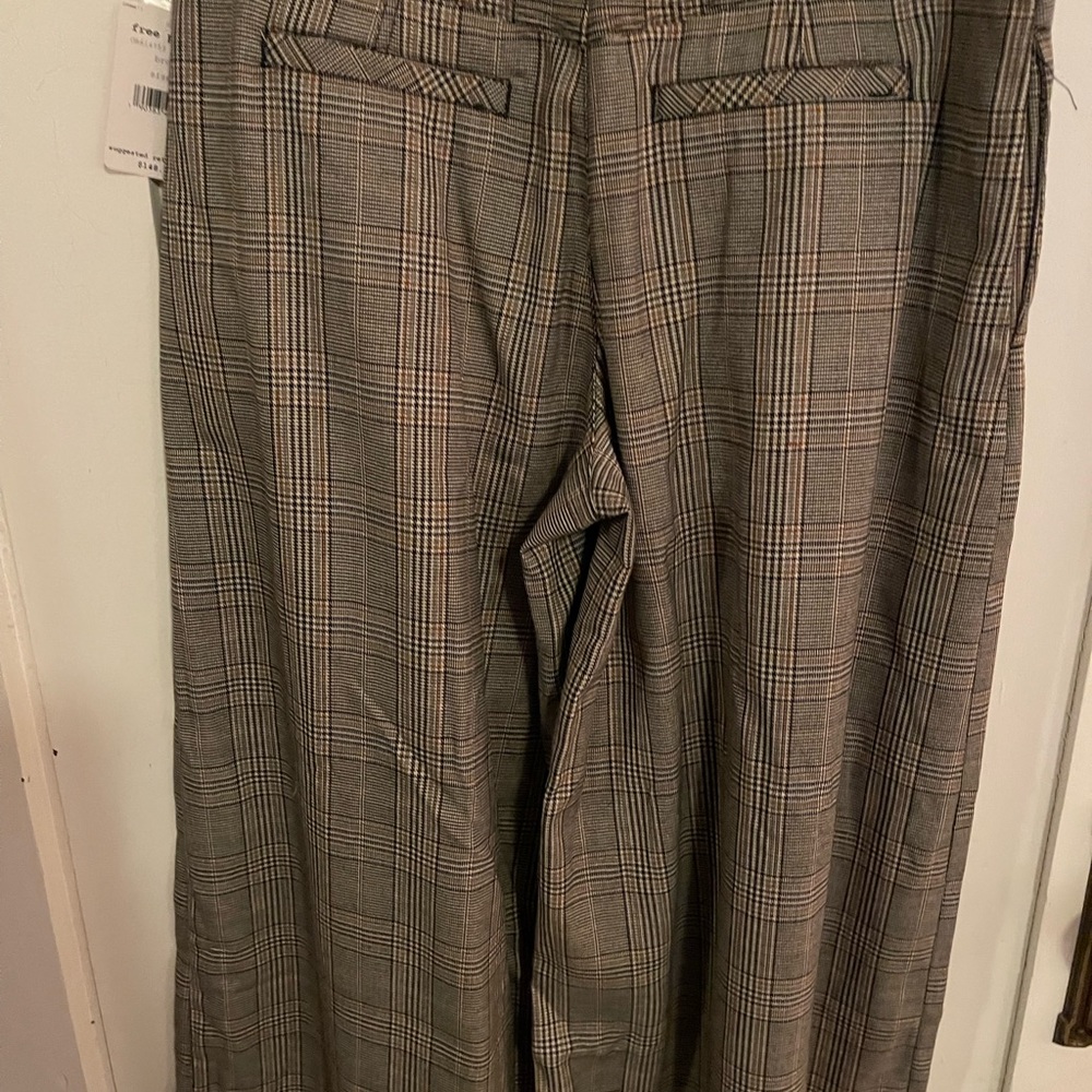 NWT Free People plaid wide-leg pant